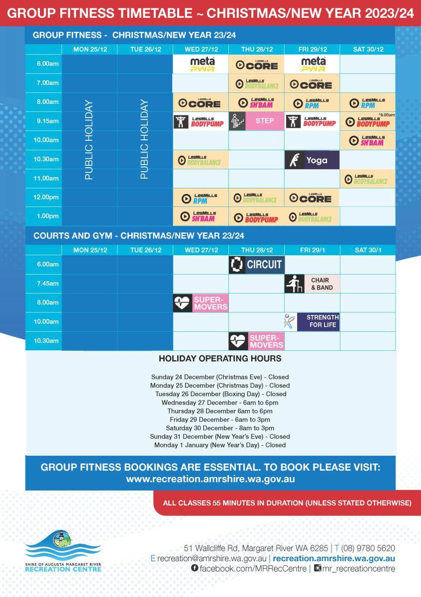 Xmas timetable